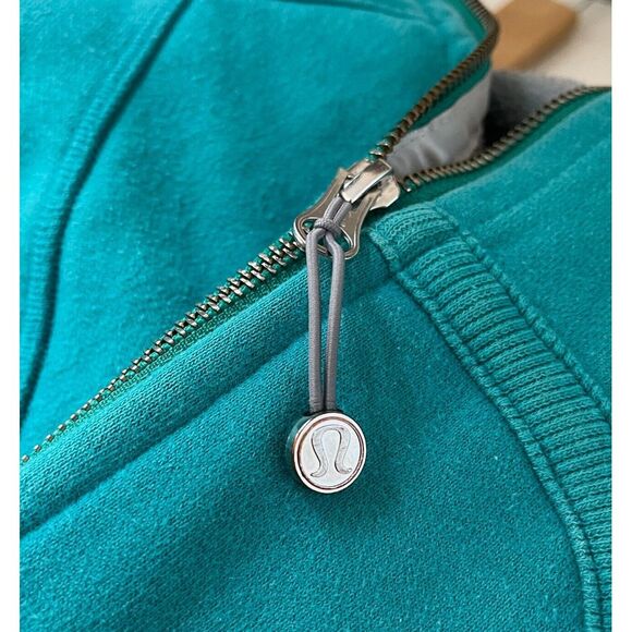 LULULEMON Scuba Hoodie Women 6 Teal Aqua Full Zip Jacket Classic Thumb Holes - Picture 4 of 8